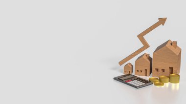 House and Arrow İş Konsepti 3D Hazırlama.