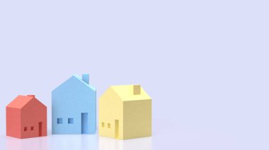 Gayrimenkul veya mülkiyet kavramı için çok renkli 3d Renklendirme.