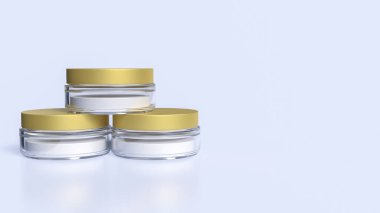 Reklamcılık veya Arkaplan Konsepti 3d Hazırlama için güzel krem ürünü.