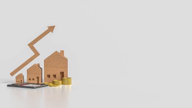 House and Arrow İş Konsepti 3D Hazırlama.