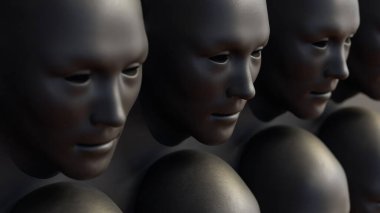 Soyut Arkaplan Konsepti 3B Hazırlama için siyah yüz.