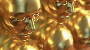 Soyut Arkaplan Konsepti 3B Hazırlama için altın yüz.