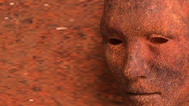 Soyut Arkaplan Konsepti 3B Hazırlama için paslı yüz.