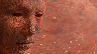 Soyut Arkaplan Konsepti 3B Hazırlama için paslı yüz.