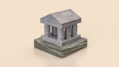 Bank Building for Business konsepti 3d oluşturma.