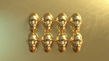 Soyut Arkaplan Konsepti 3B Hazırlama için altın yüz.