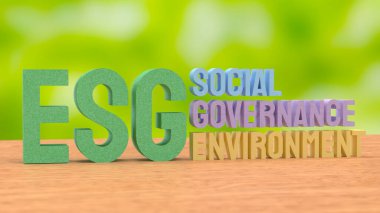 Ekoloji veya çevre konsepti 3d oluşturma için ESG.