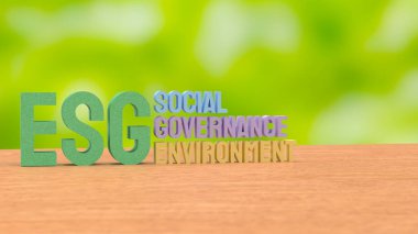 Ekoloji veya çevre konsepti 3d oluşturma için ESG.