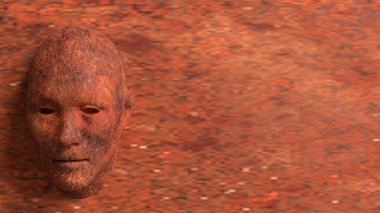 Soyut Arkaplan Konsepti 3B Hazırlama için paslı yüz.