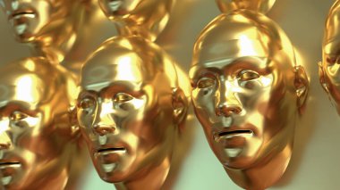 Soyut Arkaplan Konsepti 3B Hazırlama için altın yüz.