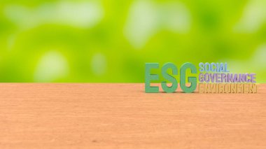 Ekoloji veya çevre konsepti 3d oluşturma için ESG.
