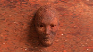 Soyut Arkaplan Konsepti 3B Hazırlama için paslı yüz.