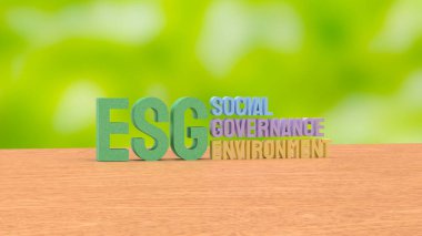 Ekoloji veya çevre konsepti 3d oluşturma için ESG.