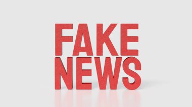 Beyaz arkaplan resmi 3d Hazırlama Kırmızı Sahte Haber.