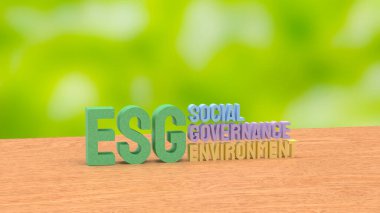 Ekoloji veya çevre konsepti 3d oluşturma için ESG.