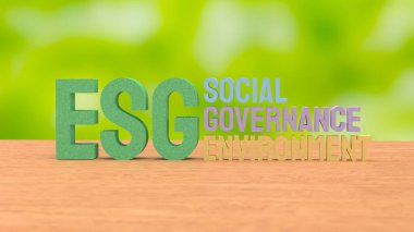 Ekoloji veya çevre konsepti 3d oluşturma için ESG.