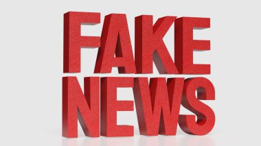 Beyaz arkaplan resmi 3d Hazırlama Kırmızı Sahte Haber.