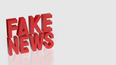 Beyaz arkaplan resmi 3d Hazırlama Kırmızı Sahte Haber.