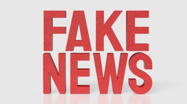 Beyaz arkaplan resmi 3d Hazırlama Kırmızı Sahte Haber.