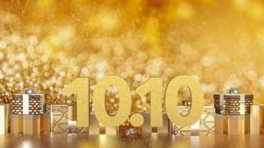 10.10 ve Promosyon Reklam Konsepti 3d Hazırlama Hediye Kutusu.