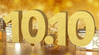 10.10 ve Promosyon Reklam Konsepti 3d Hazırlama Hediye Kutusu.