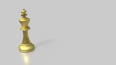 Beyaz Arkaplanda Altın Kral 3D Hazırlama.