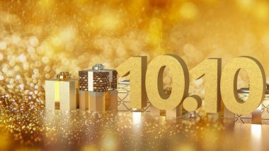 10.10 ve Promosyon Reklam Konsepti 3d Hazırlama Hediye Kutusu.