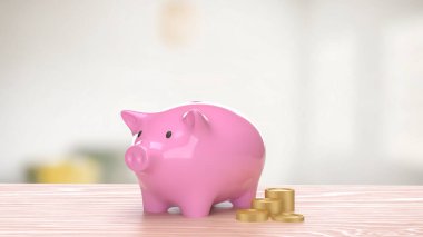 Domuzcuk kumbarası ve para biriktirmek ya da konsept 3D görüntüleme için.