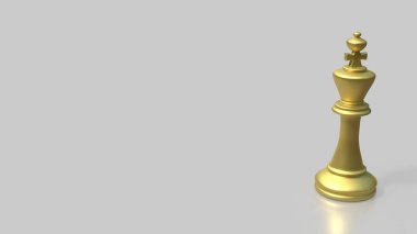 Beyaz Arkaplanda Altın Kral 3D Hazırlama.
