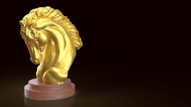 İş Konsepti için Altın At Satrancı 3D Hazırlama.