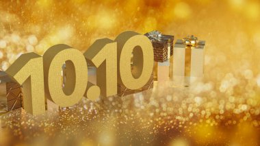 10.10 ve Promosyon Reklam Konsepti 3d Hazırlama Hediye Kutusu.