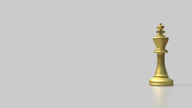 Beyaz Arkaplanda Altın Kral 3D Hazırlama.