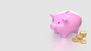Domuzcuk kumbarası ve para biriktirmek ya da konsept 3D görüntüleme için.