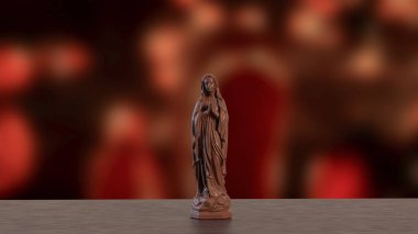 Din için Bakire Meryem ya da Tatil Konsepti 3D Hazırlama.