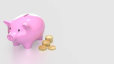 Domuzcuk kumbarası ve para biriktirmek ya da konsept 3D görüntüleme için.
