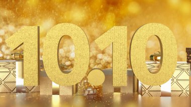 10.10 ve Promosyon Reklam Konsepti 3d Hazırlama Hediye Kutusu.