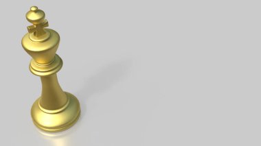 Beyaz Arkaplanda Altın Kral 3D Hazırlama.