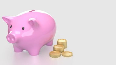 Domuzcuk kumbarası ve para biriktirmek ya da konsept 3D görüntüleme için.