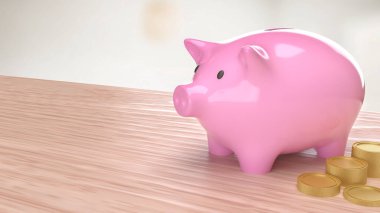 Domuzcuk kumbarası ve para biriktirmek ya da konsept 3D görüntüleme için.