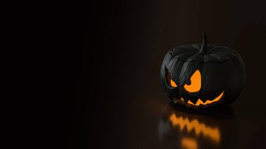 Cadılar Bayramı için Siyah Balkabağı ya da Tatil Konsepti 3D Hazırlama.