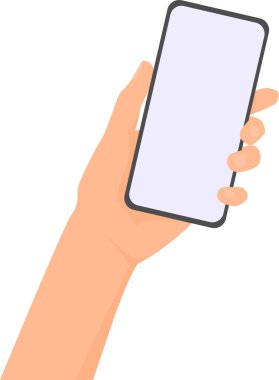 El tutma smartphone. Düz vektör çizim.