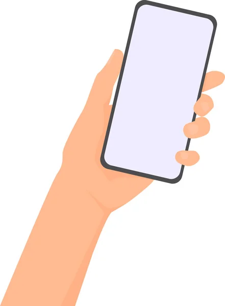 El tutma smartphone. Düz vektör çizim.
