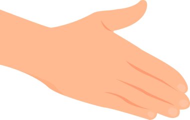 El sıkışmaya hazır bir avuç içi ile. Düz vektör illüstrasyonu.