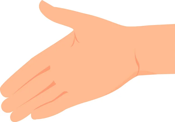 Hand Mit Offener Handfläche Freundschaftsgeste Flache Vektorabbildung — Stockvektor