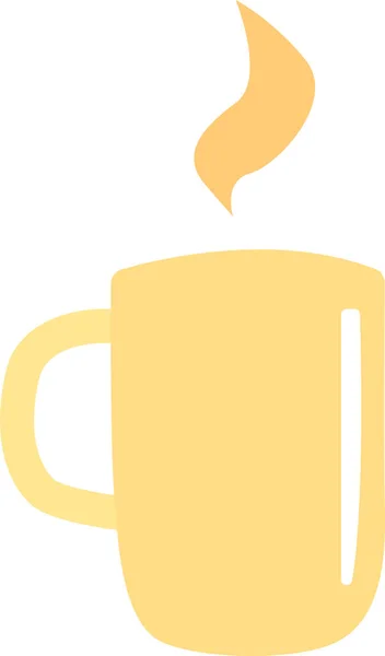 Gelbe Tasse Und Eine Dampfwolke Aus Heißgetränk Die Sich Darüber — Stockvektor
