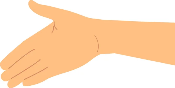 Hand Mit Offener Handfläche Freundschaftsgeste Flache Vektorabbildung — Stockvektor