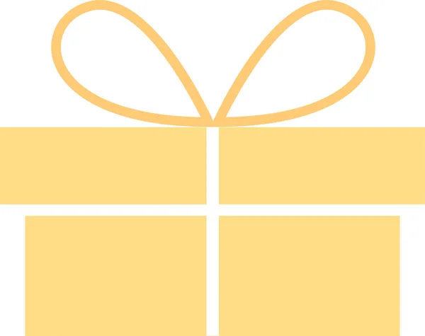 Жовта Коробка Зав Язана Стрічкою Подарунок Плоска Векторна Ілюстрація — стоковий вектор