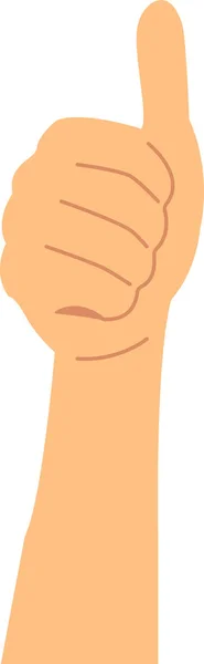 親指をサインアップする手 平面ベクトル図 — ストックベクタ