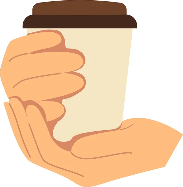 Zwei Hände Halten Kaffeepapierbecher — Stockvektor