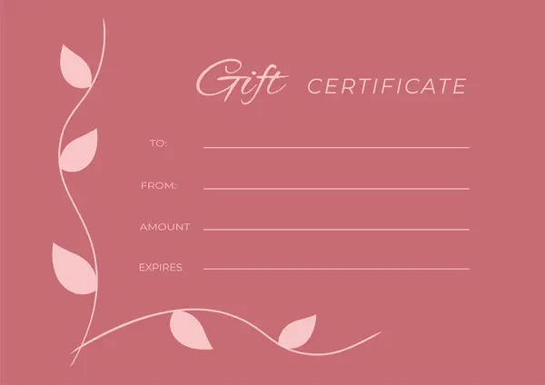 Beauty Gift Certificate Template — Stock Vector